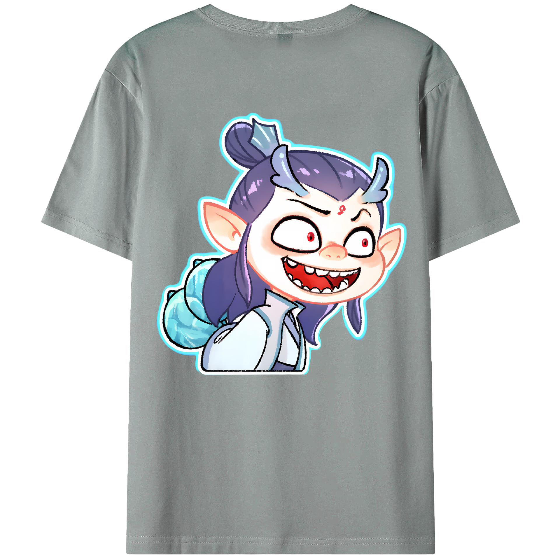（画像用） Ne Zha 2 ナタ 魔童の大暴れ 綿100％ メンズ半袖Tシャツ（バックプリント） 通気性